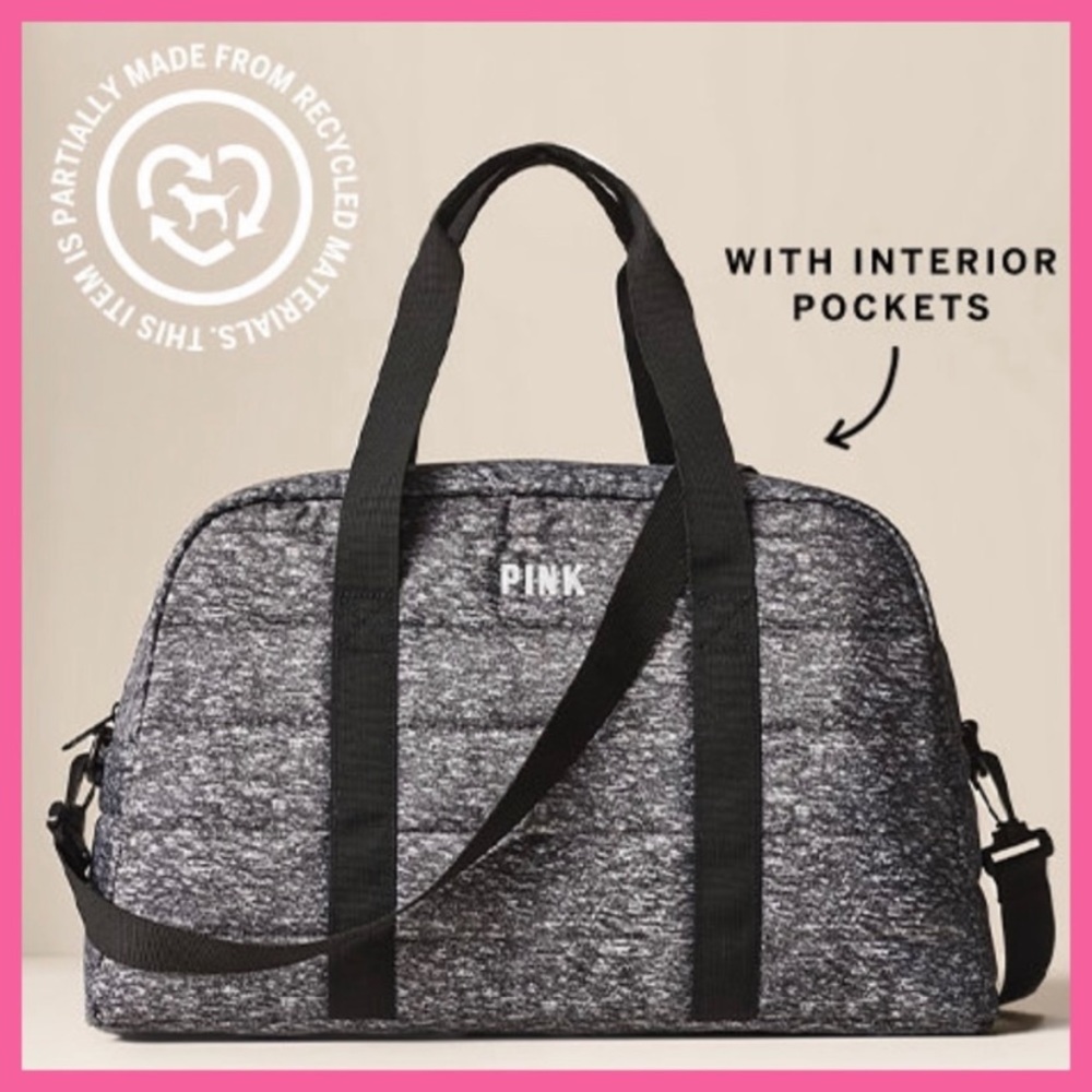 Gray VS PINK zippered bag. New with tags